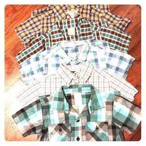 5 EUC, 24mo button-down short sleeve shirts.